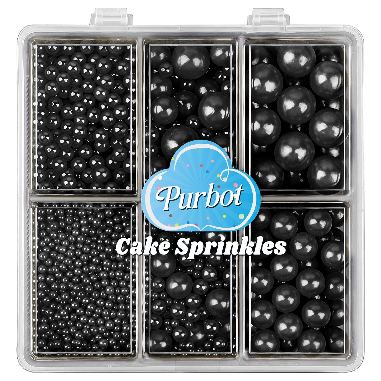 Multi Size Edible Sugar Pearls 4.6oz