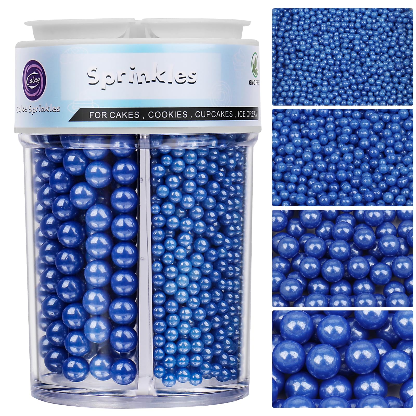 Multi Size White Pearl Sprinkles 7.8oz