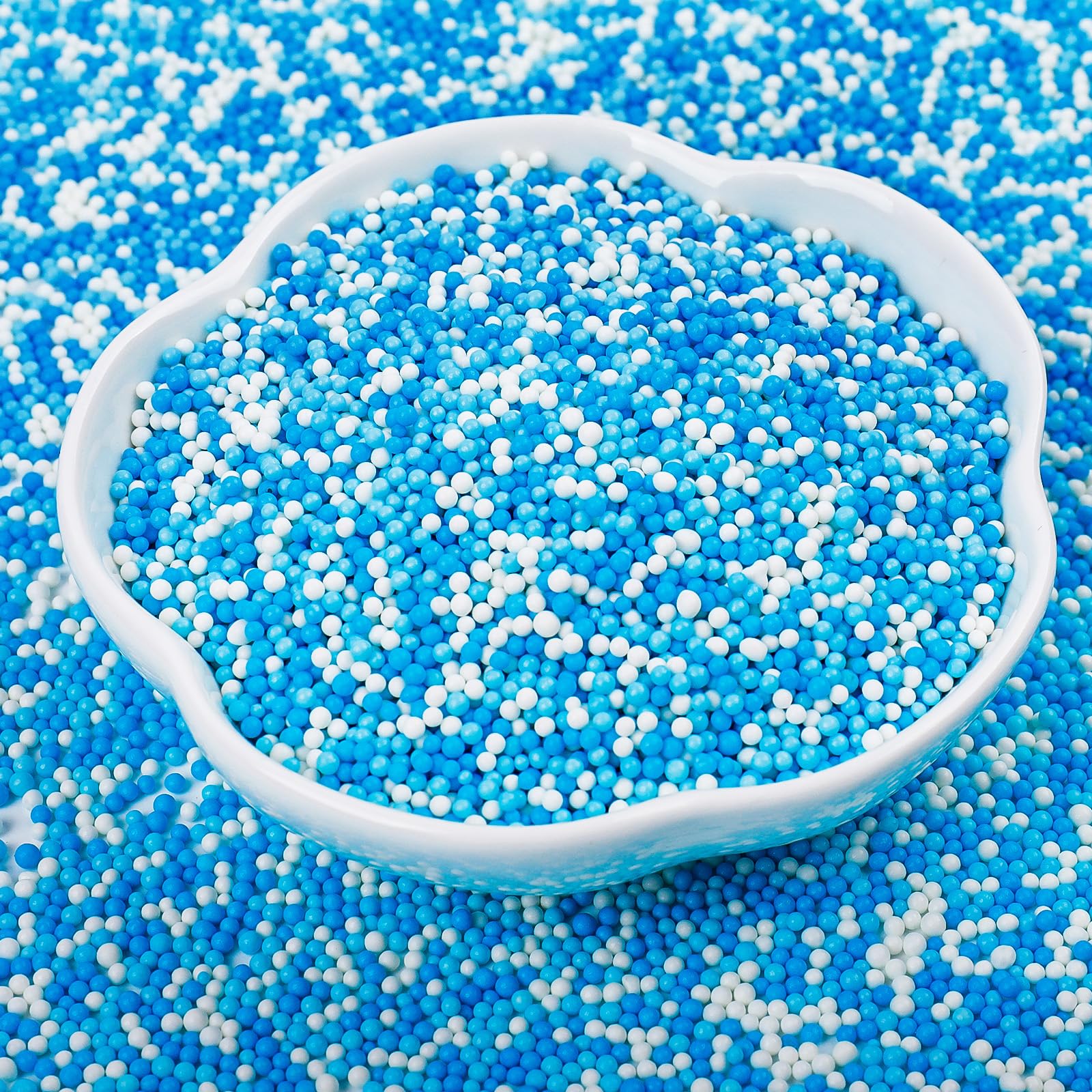 2mm Blue White Nonpareils Sprinkles 4.6oz