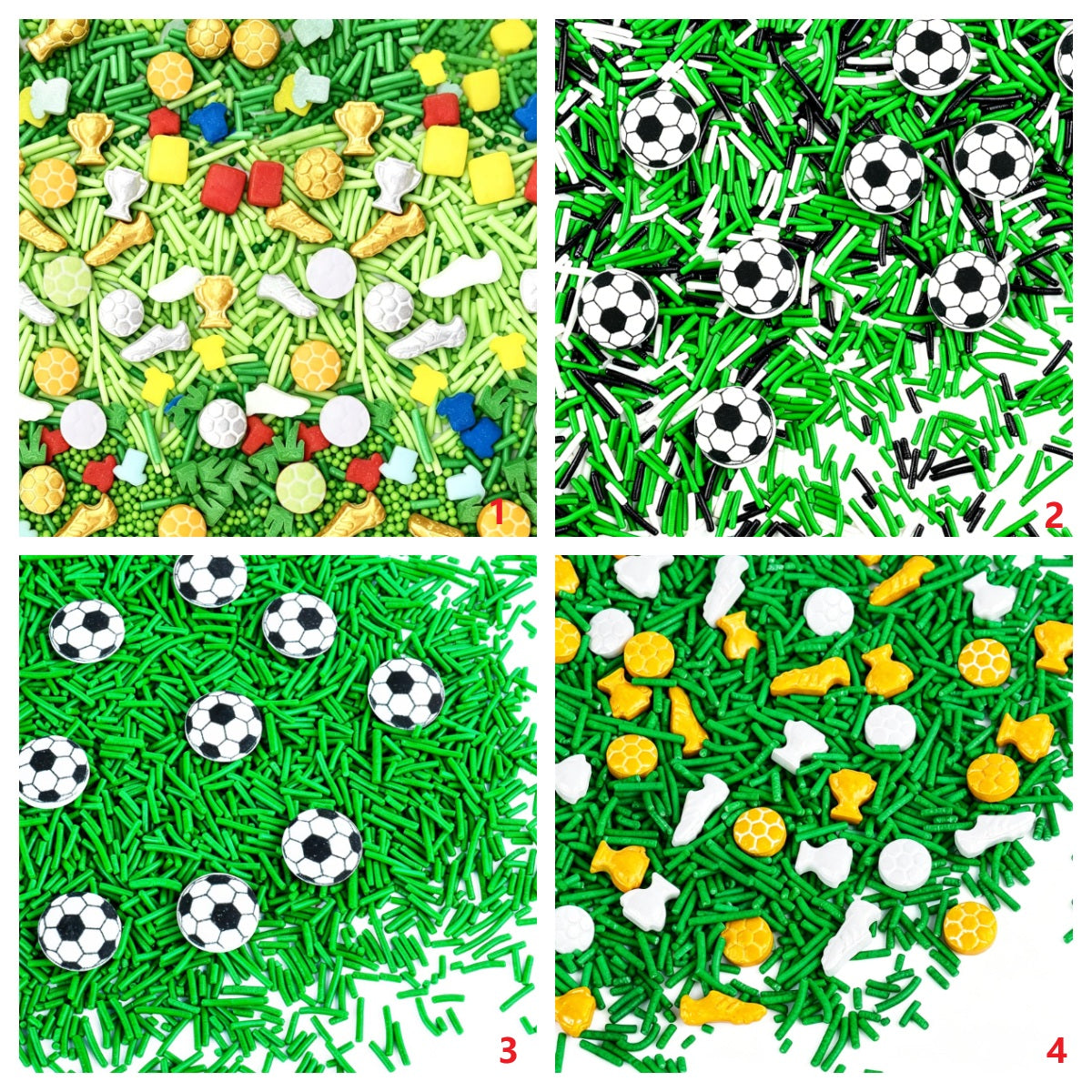 【3-Pack】World Cup Soccer Sprinkles Mix – 4 Themes 3.5oz*3