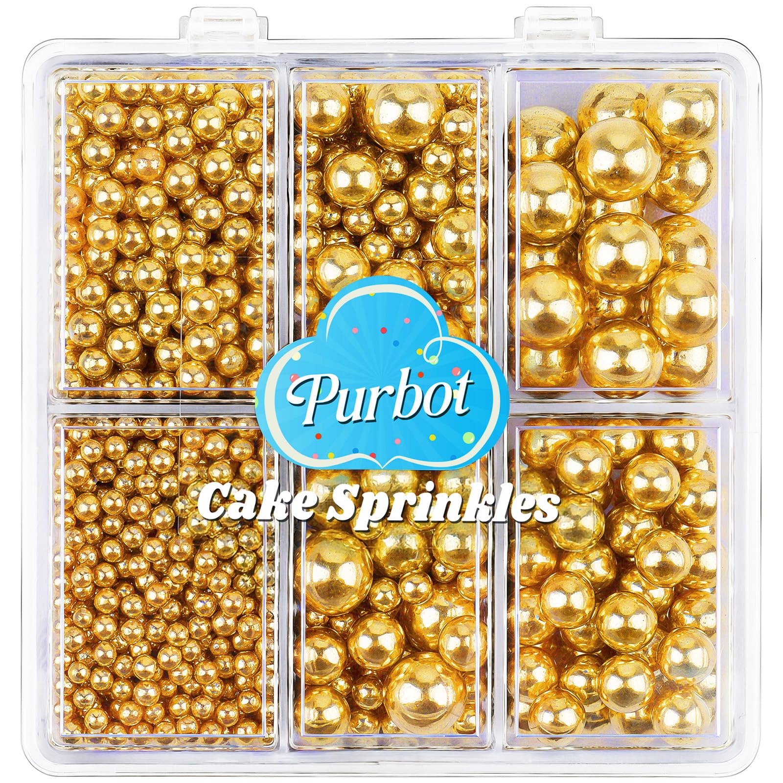 【3-pack】Sugar Pearls Gold Silver White Black 4.6oz*3