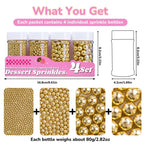 Gold Multi Size Edible Pearl Sprinkles 11.3oz