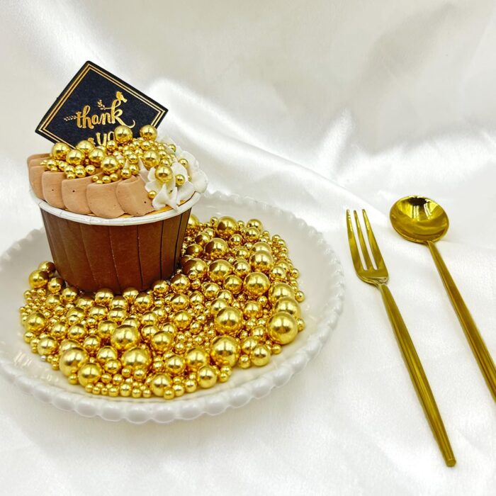 Gold Metallic Edible Pearl Sprinkles 7.8oz