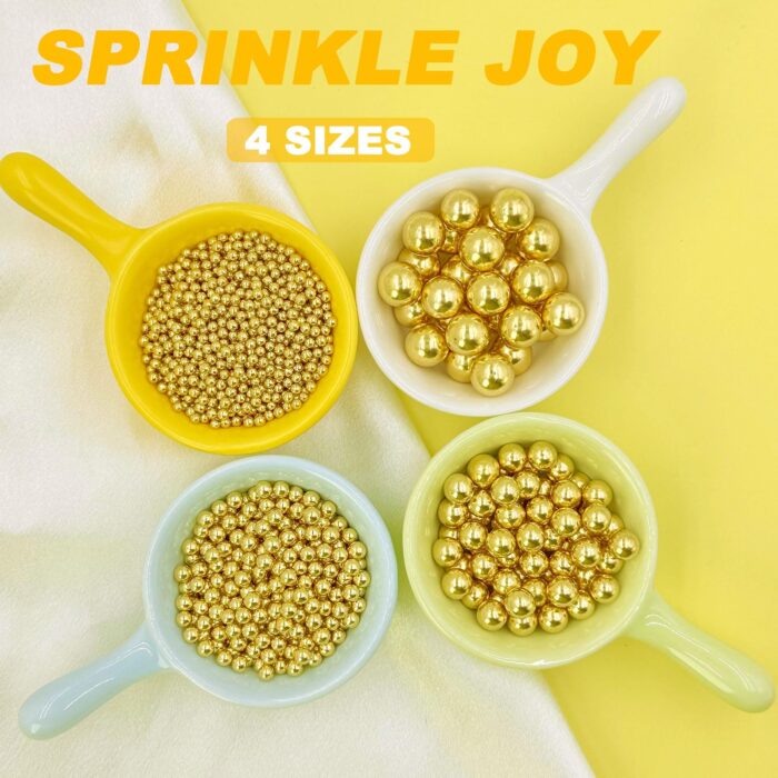 Gold Metallic Edible Pearl Sprinkles 7.8oz