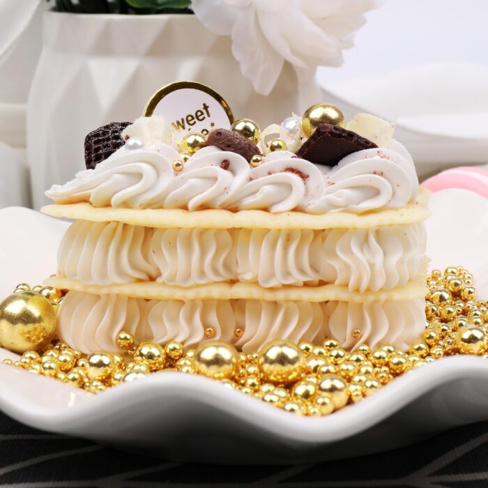 【5-piece set】Gold Sugar Pearls for Cake Decorating 4.6oz*5
