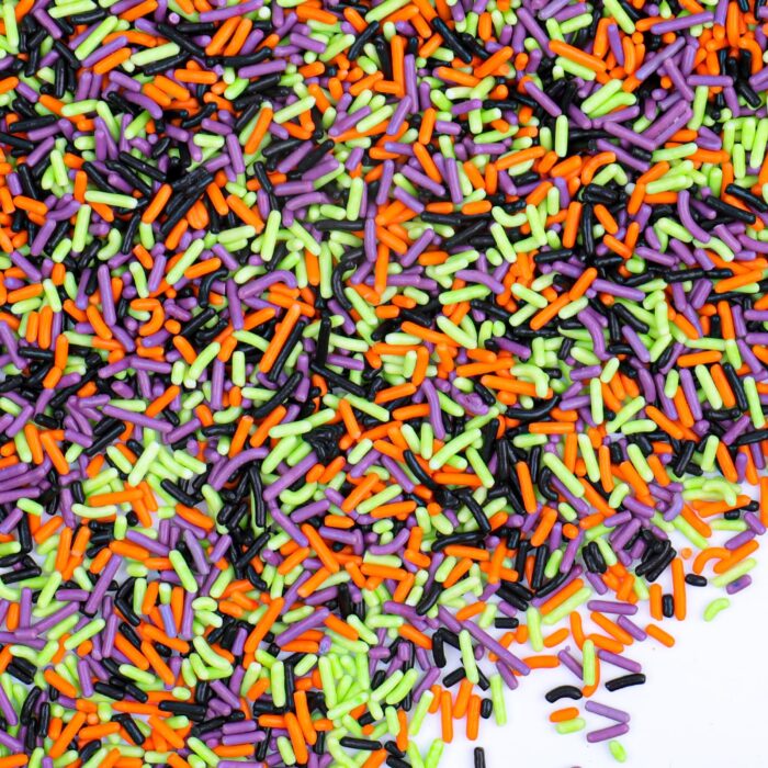 Halloween Jimmies Sprinkles Mix Black Orange Purple Green 4.6oz