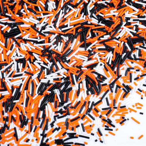 Halloween Jimmies Sprinkles Black Orange Purple White 3.53oz