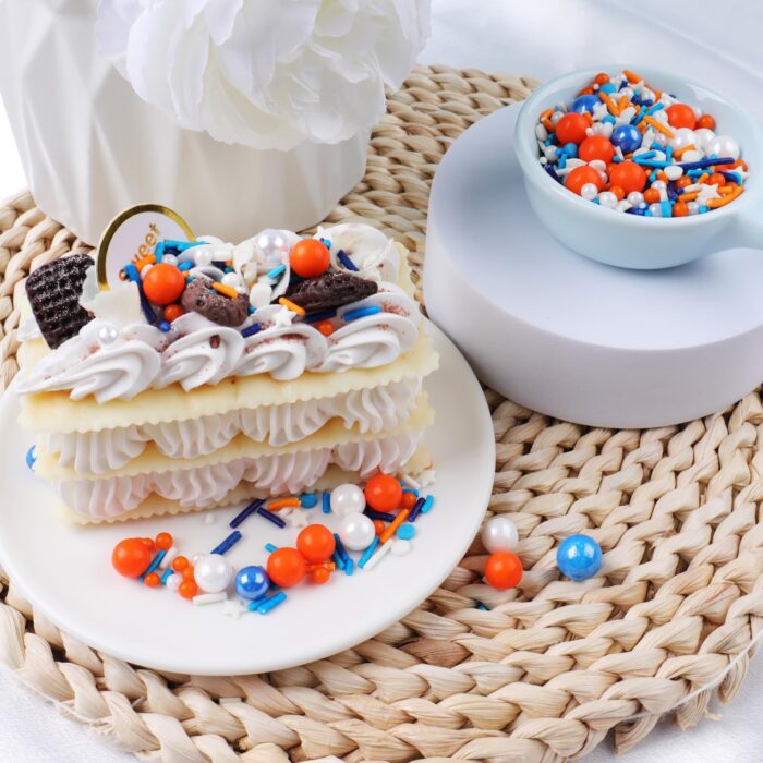 Orange Blue Jimmies Confetti Sprinkles 4.6oz