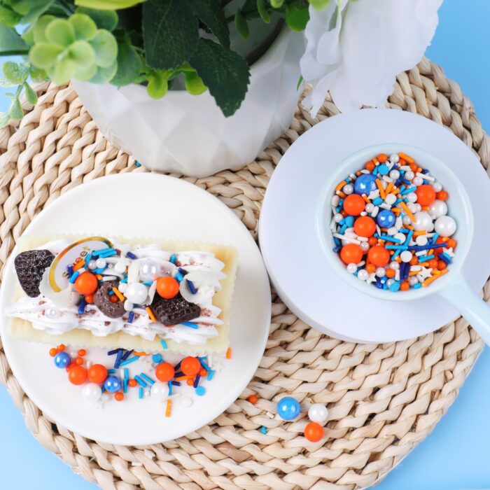 Orange Blue Jimmies Confetti Sprinkles 4.6oz