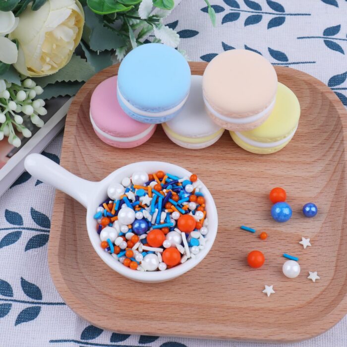 Orange Blue Jimmies Confetti Sprinkles 4.6oz
