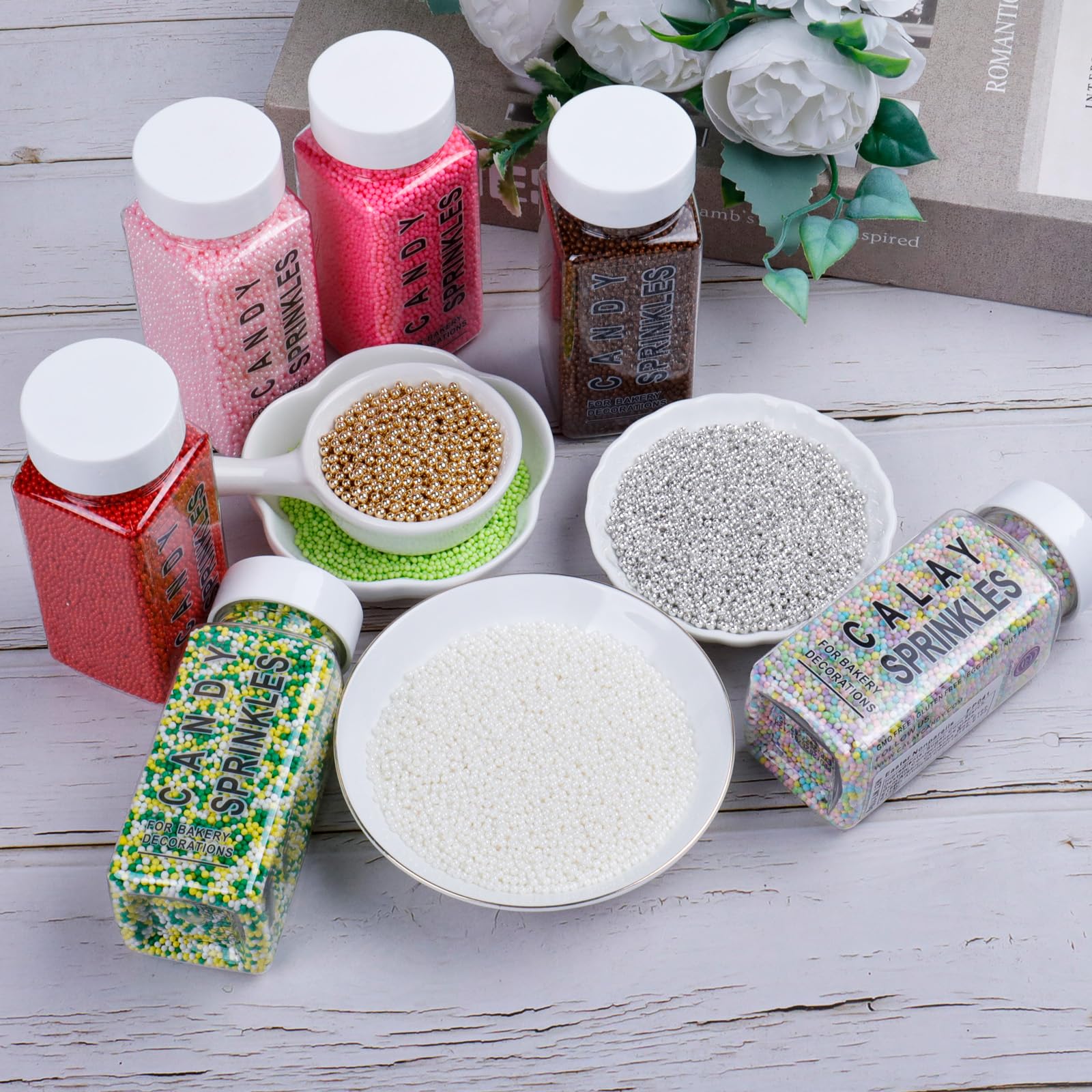 Pastel Edible 2mm Nonpareils Sprinkles 4.6oz