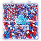 Red White Blue Sprinkles Mix Stars Jimmies Confetti Nonpareils 4.6oz