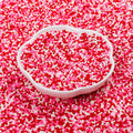 Pink Red White Edible 2mm Sprinkles 4.6oz