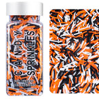Halloween Jimmies Sprinkles Black Orange Purple White 3.53oz