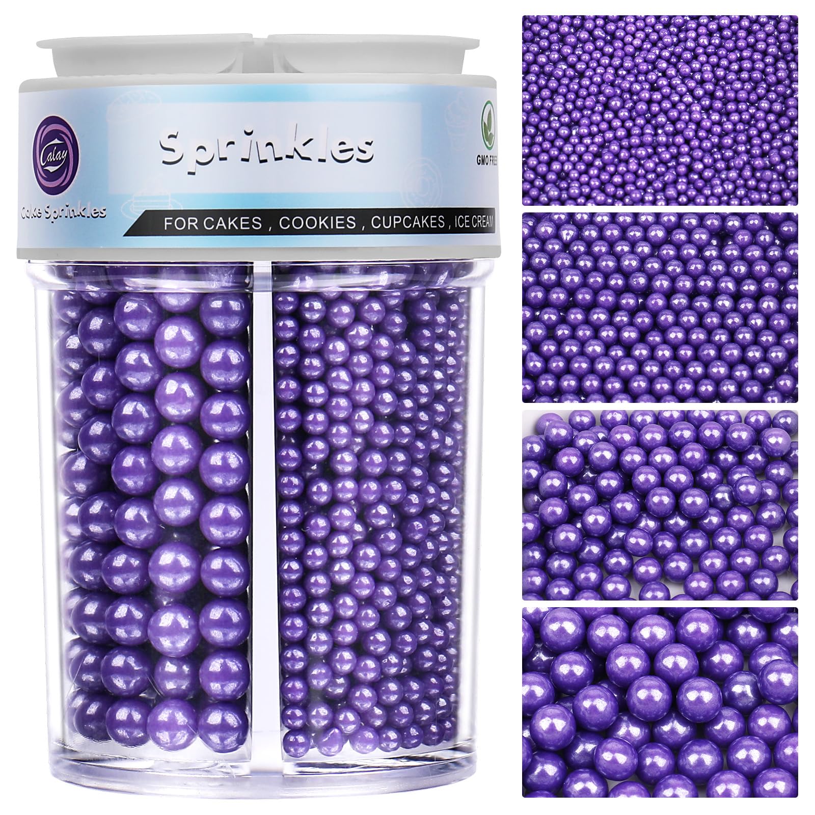 Multi Size White Pearl Sprinkles 7.8oz