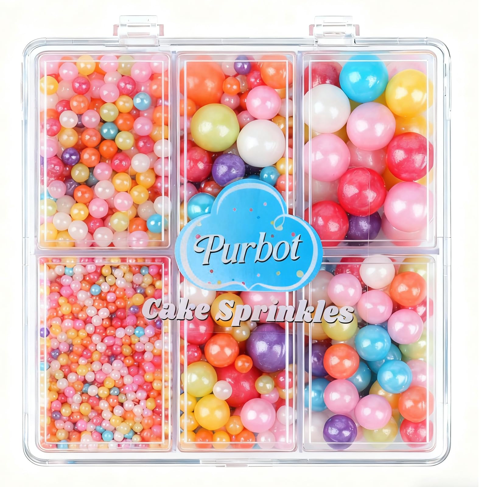 Rainbow Pearl Sprinkles 4 Sizes 4.6oz