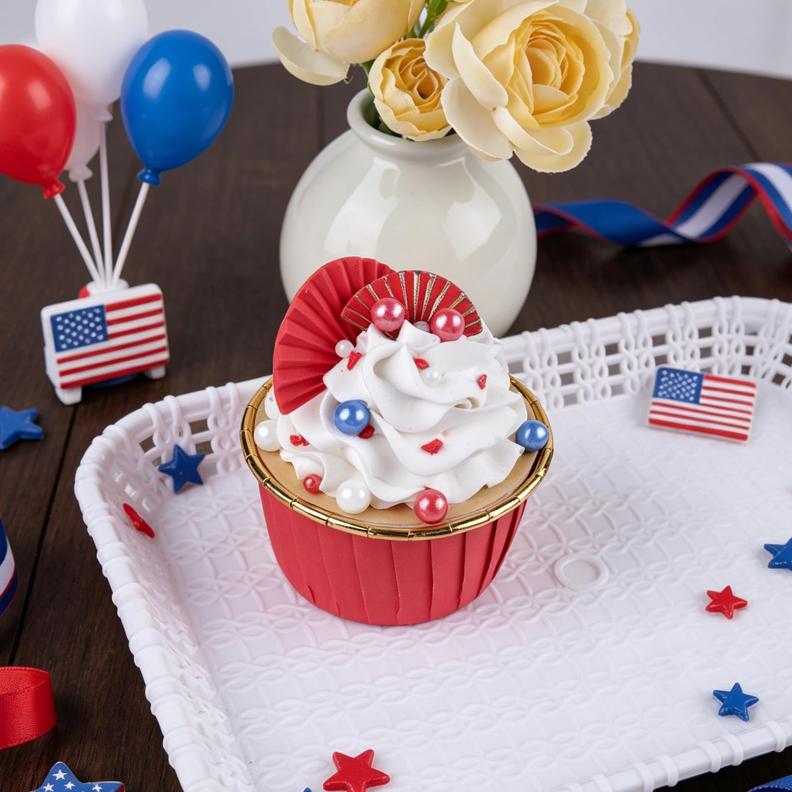 Red White Blue Pearl Sprinkles Patriotic 4th of July 6.53oz