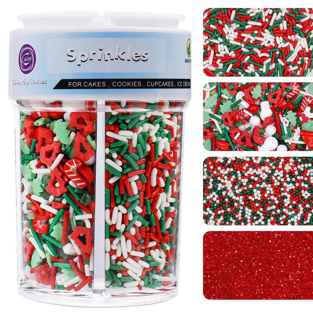 Christmas Assorted Sprinkles Mix Edible 8oz