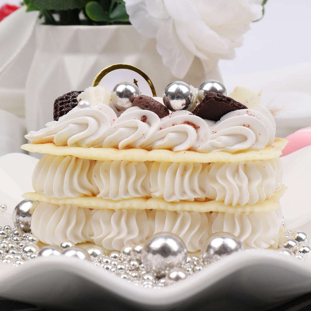 【5-piece set】Silver Pearl Sprinkles Edible Sugar Pearls 4.6oz*5