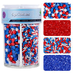 Patriotic Red White Blue Sprinkles Mix 6.53oz