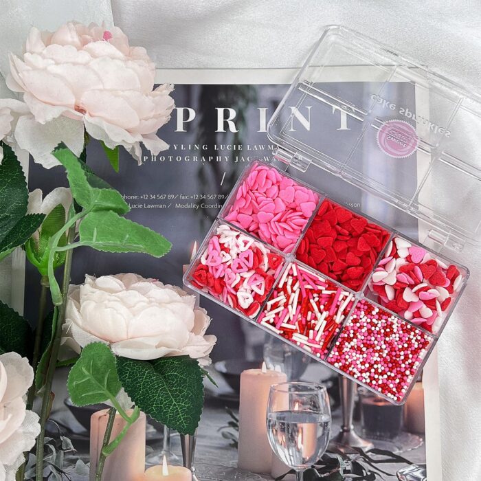 Valentine’s Red Pink Heart Sprinkles 6.53oz
