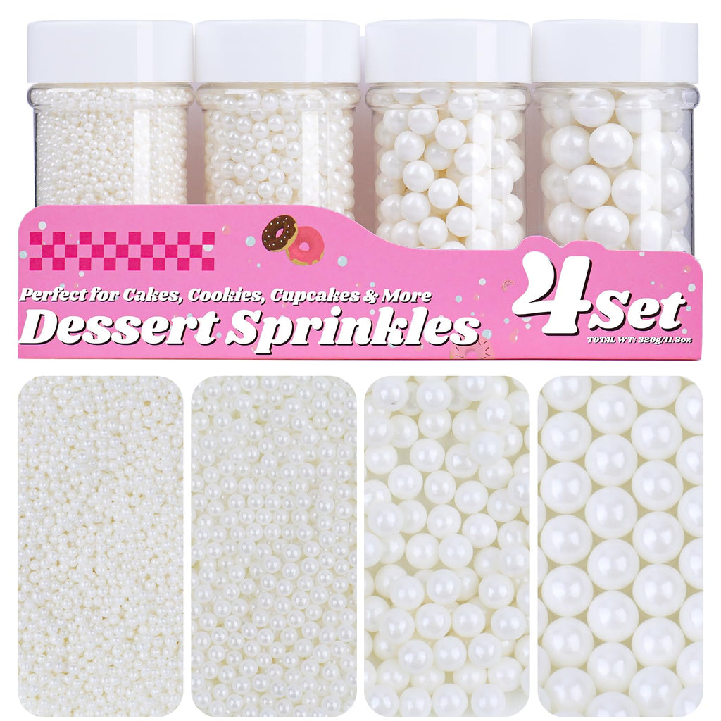 Sugar Pearls Set Silver White Black Blue Red Purple 11.3oz