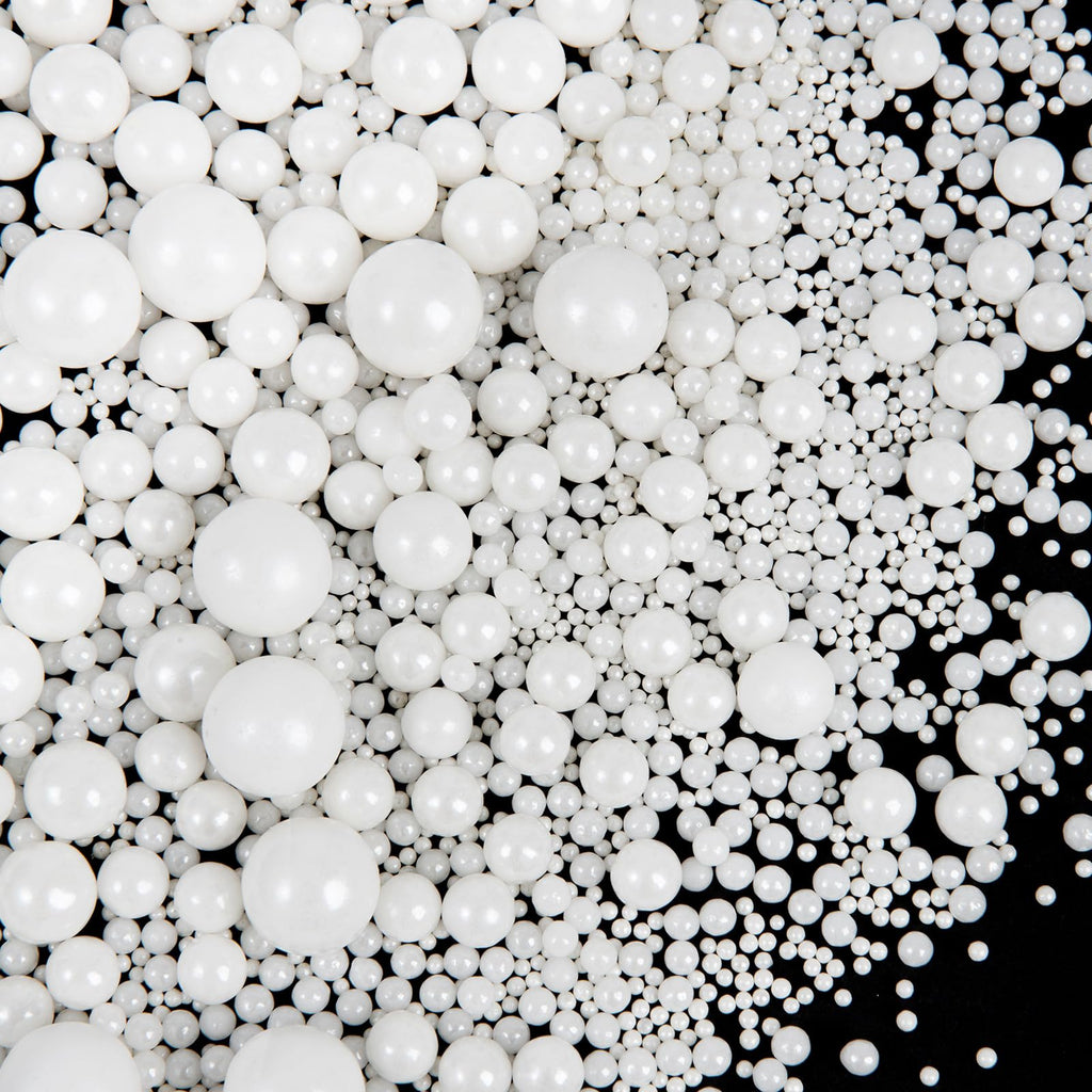 【5-piece set】White Sugar Pearls Edible Sprinkles 4.6oz*5