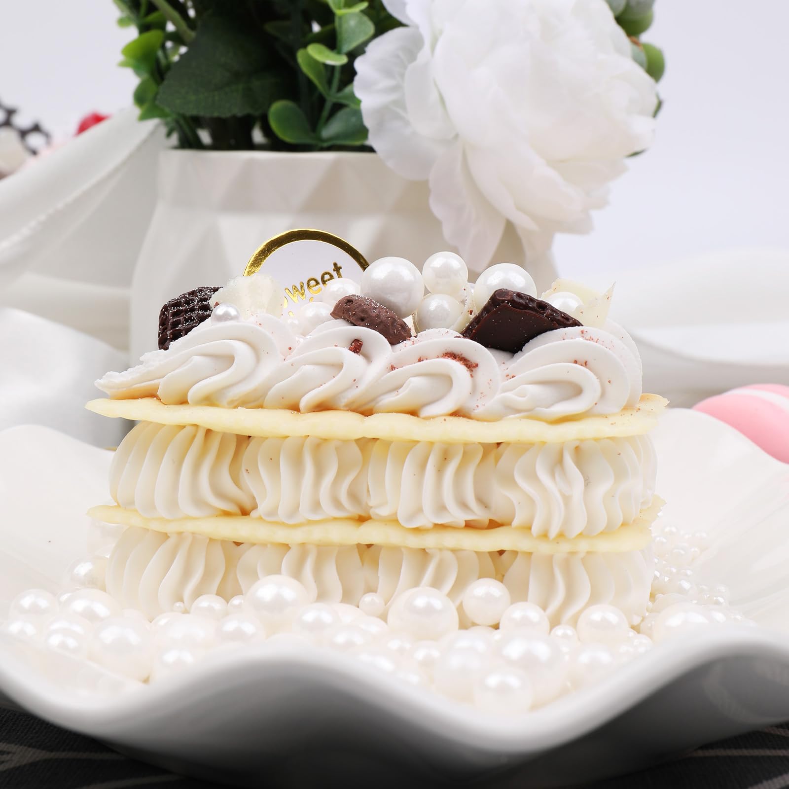 【5-piece set】White Sugar Pearls Edible Sprinkles 4.6oz*5