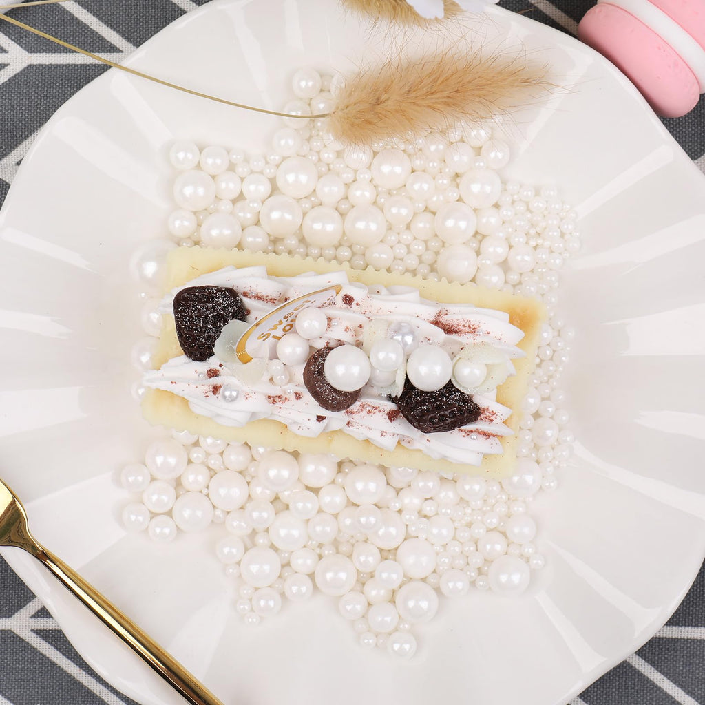 【5-piece set】White Sugar Pearls Edible Sprinkles 4.6oz*5
