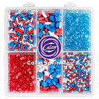 【5-piece set】Patriotic Red White Blue Sprinkles 6.5oz*5
