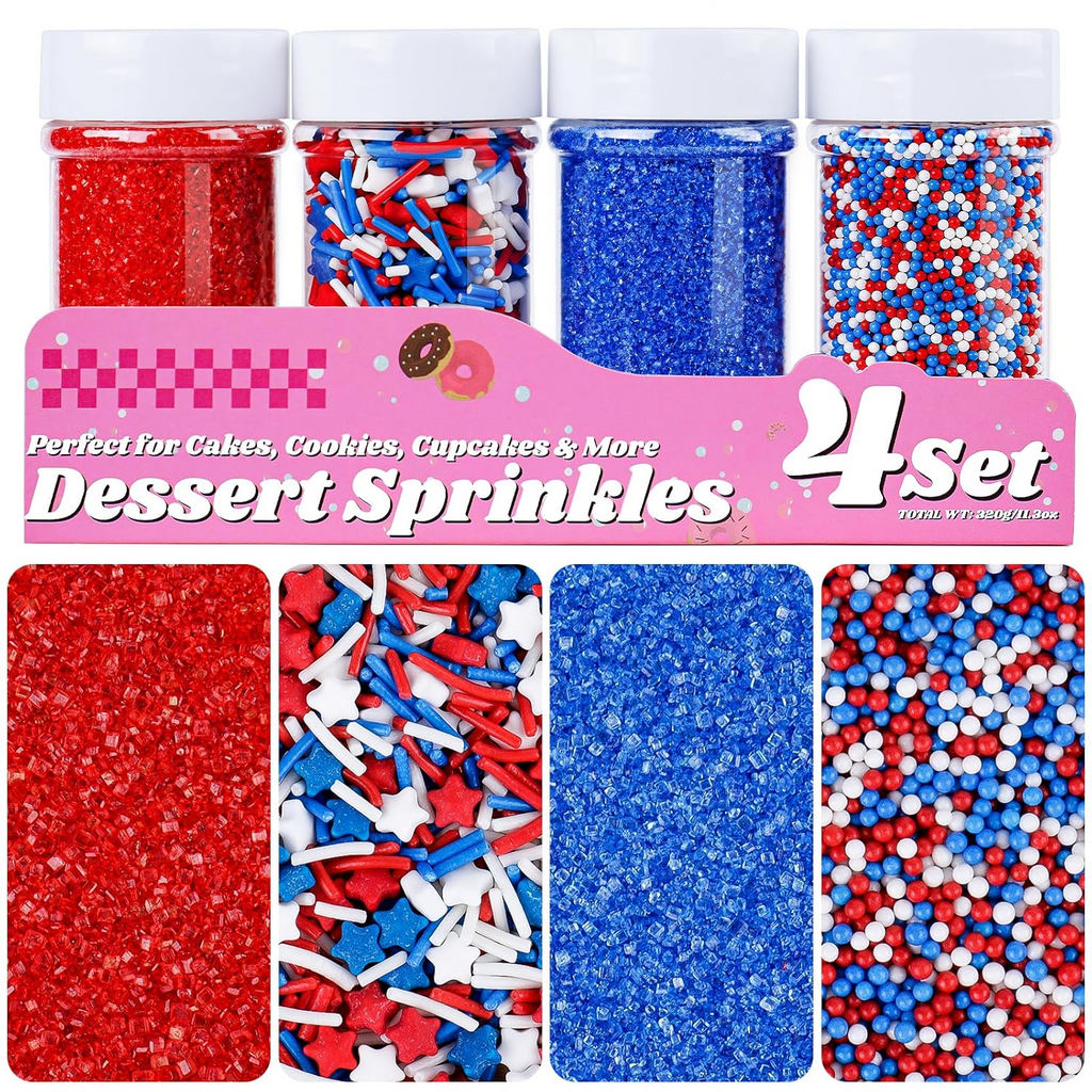 Red White Blue Patriotic Sugar Sprinkles 11.3oz