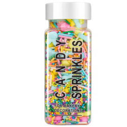 Easter Sprinkles for Cake Decorating, Pastel Spring Sprinkles Mix, Edible Candy Bunny, Jimmies, Nonpareils for Baking, Ice Cream, Cookies, Cupcake Topper