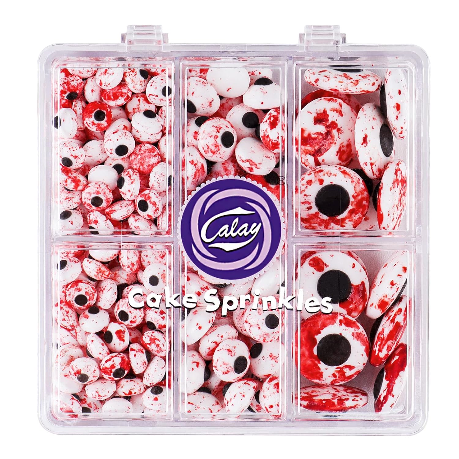 Halloween Sprinkles Edible Candy Eyes, 130g/4.6oz Bloody Red Eyeball Sprinkles for Decorating, Cupcake, Ice Cream, Donuts toppers 7mm 1cm 2cm - Image 9