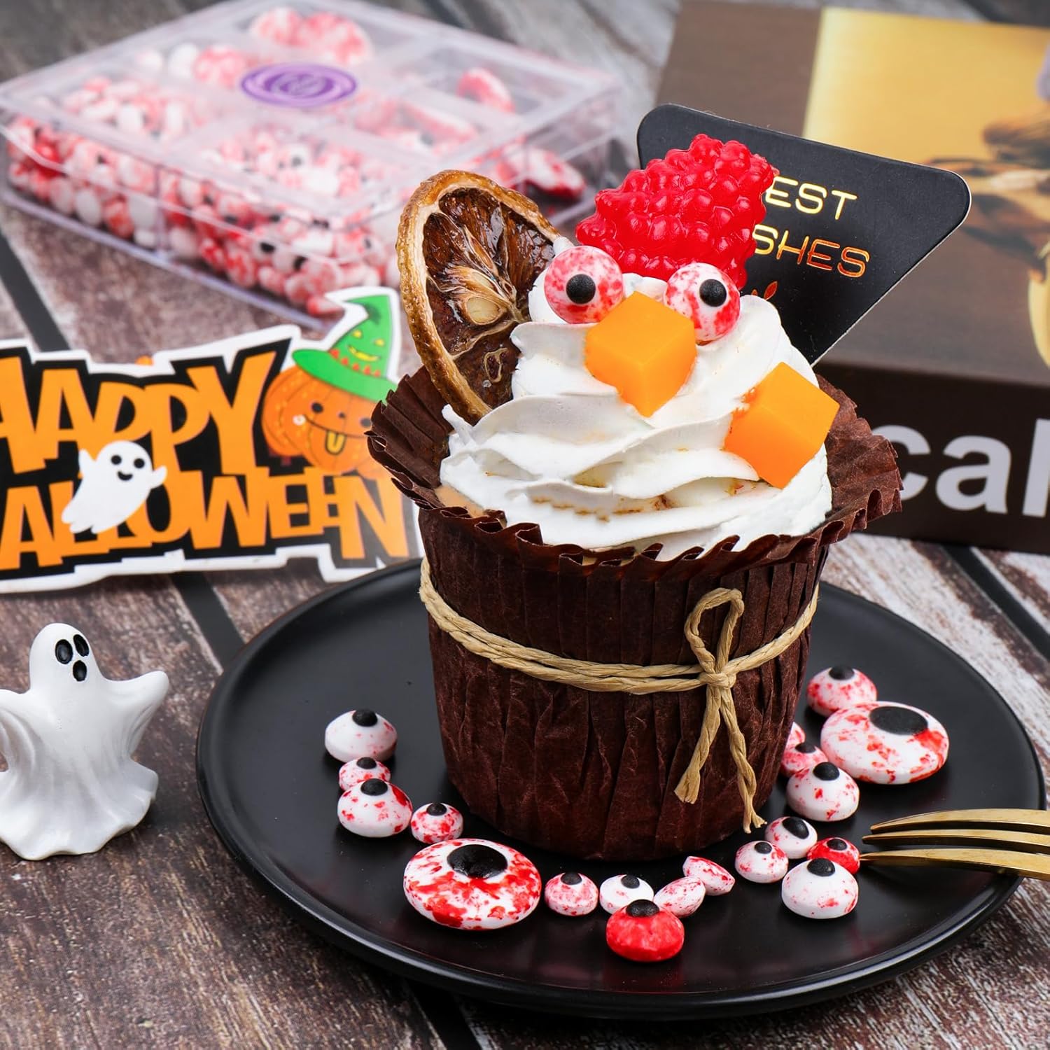 Halloween Sprinkles Edible Candy Eyes, 130g/4.6oz Bloody Red Eyeball Sprinkles for Decorating, Cupcake, Ice Cream, Donuts toppers 7mm 1cm 2cm - Image 7