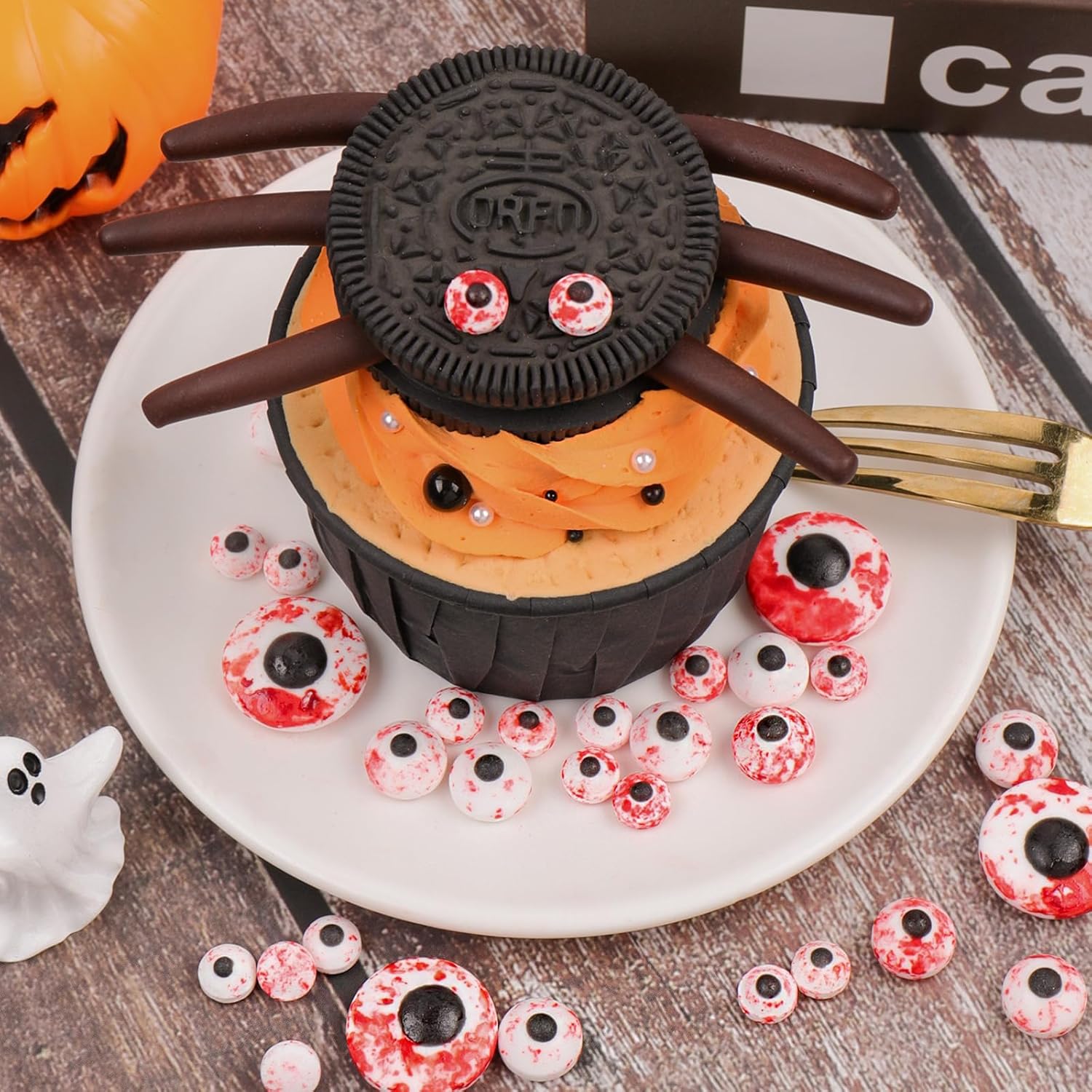 Halloween Sprinkles Edible Candy Eyes, 130g/4.6oz Bloody Red Eyeball Sprinkles for Decorating, Cupcake, Ice Cream, Donuts toppers 7mm 1cm 2cm - Image 6