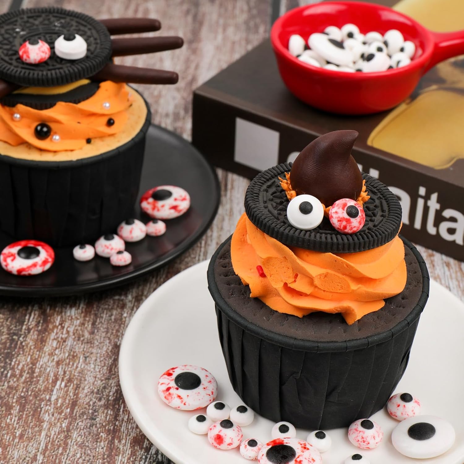 Halloween Sprinkles Edible Candy Eyes, 130g/4.6oz Bloody Red Eyeball Sprinkles for Decorating, Cupcake, Ice Cream, Donuts toppers 7mm 1cm 2cm - Image 5