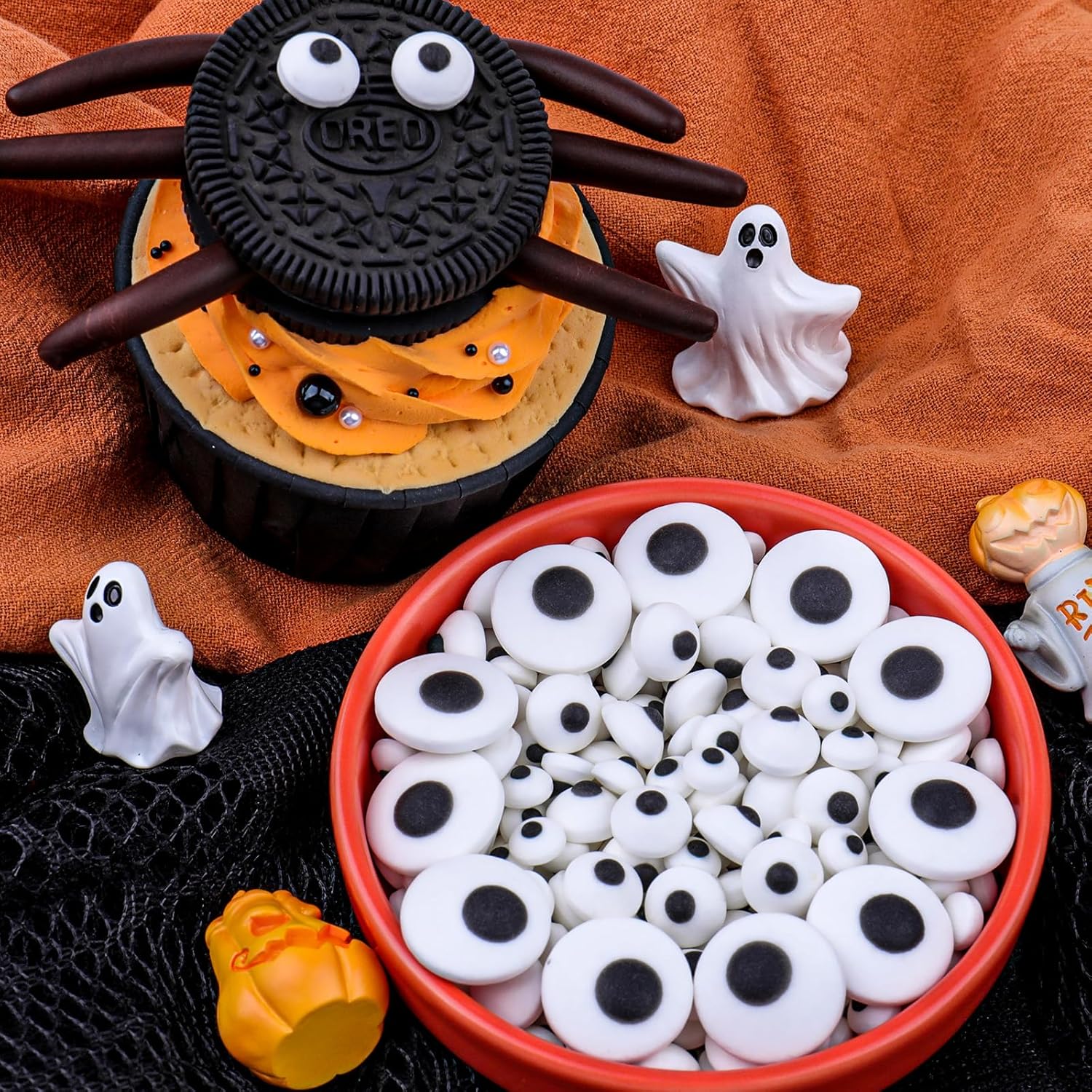 Halloween Sprinkles Edible Candy Eyes, 130g/4.6oz Bloody Red Eyeball Sprinkles for Decorating, Cupcake, Ice Cream, Donuts toppers 7mm 1cm 2cm - Image 3