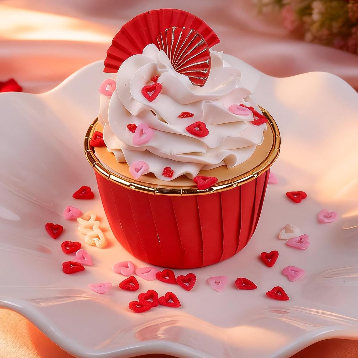 Valentines Sprinkles, 8.8oz Heart Sprinkles for Cake Decorating, 5-Cell Red Pink White Heart Nonpareils Jimmies Mix for Baking, Cookie, Cupcake, Ice Cream, Wedding Party Valentines Supplies - Image 6