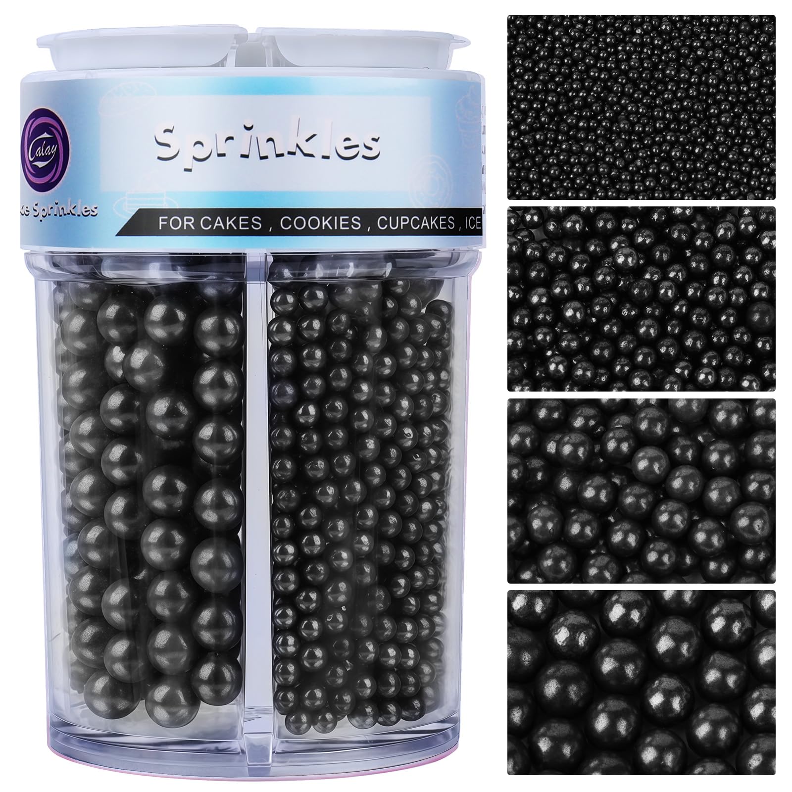 Pearl Sprinkles for Cake, Cupcake & Cookie Decorating – 4 Sizes Mix (7.8oz) Baking, Donuts & Ice Cream Toppings - Image 14