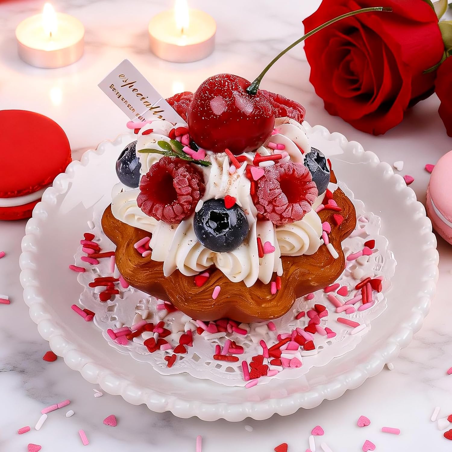 Valentines Sprinkles for Baking - White & Pink Pearls Sprinkles with Jimmies for Cookies, Cakes, Cupcakes & Donuts, Valentines Day Decor| Mixed Size, 4.58oz (130g) - Image 5