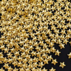 Star Sprinkles, Edible Candy Stars for Cake Decorating, Cupcakes, Cookies & Desserts, 4.6oz Shiny Metallic Gold Sprinkles for Christmas, Graduation, Birthday, Holiday Baking