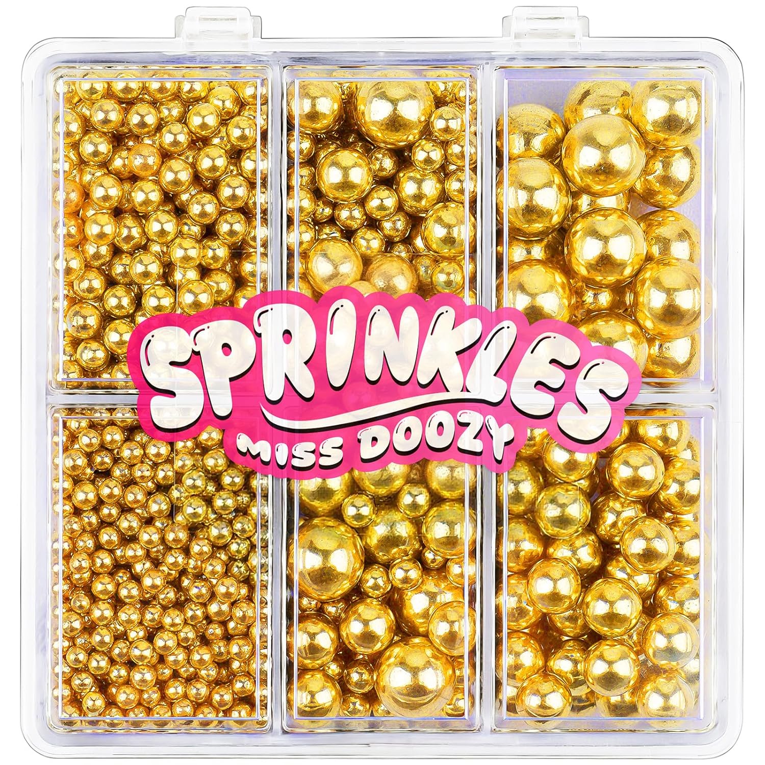 White/Gold/Silver Pearl Sprinkles for Cake Decorating, 4 Sizes Sugar 130g/4.6oz, Cupcake, Ice Cream, Donuts, Macaron Toppings Supplies (2mm, 4mm, 7mm, 1cm)