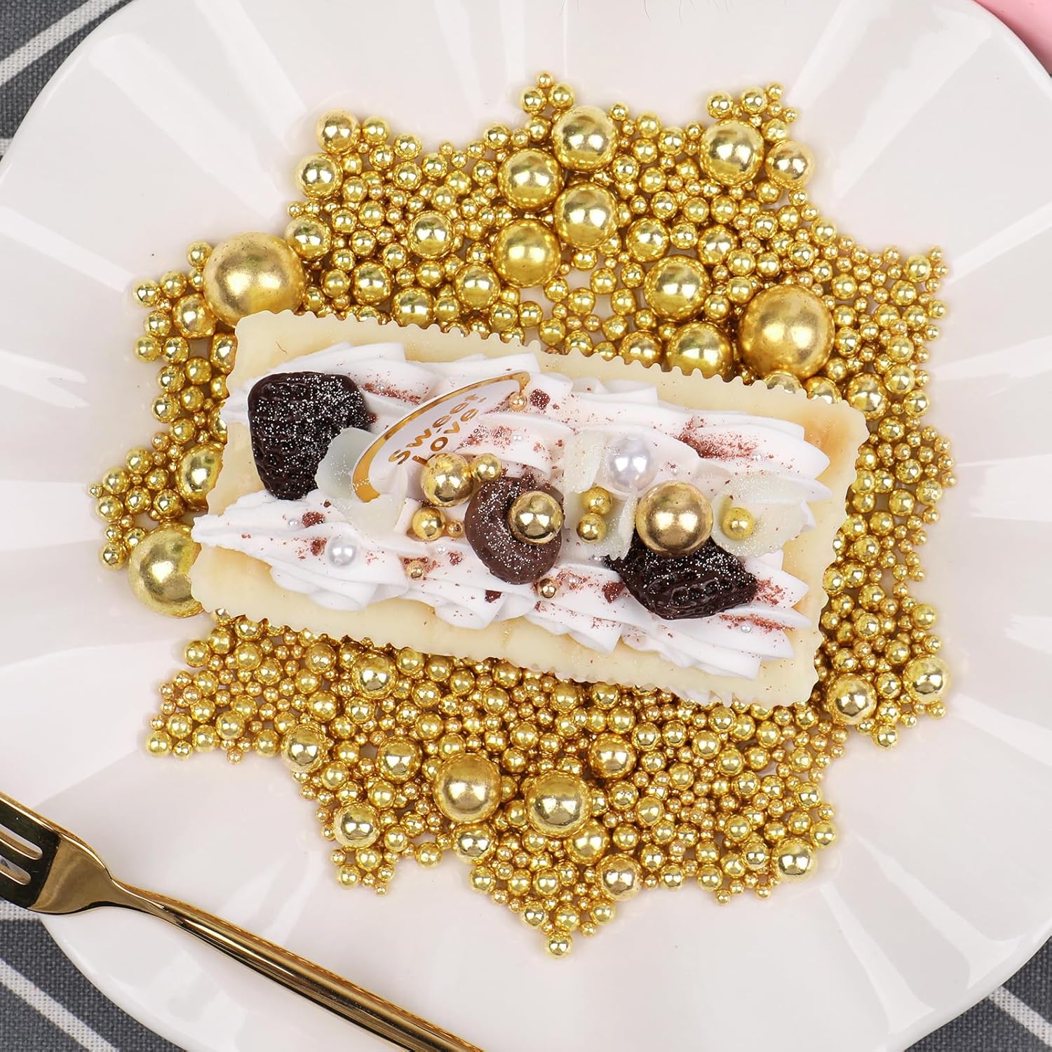 Sprinkles for Cake Decorating, White Pearl Sprinkles 4 Sizes Mix for Cake Cupcake Cookie Baking Donuts Ice Cream Toppings - Image 11