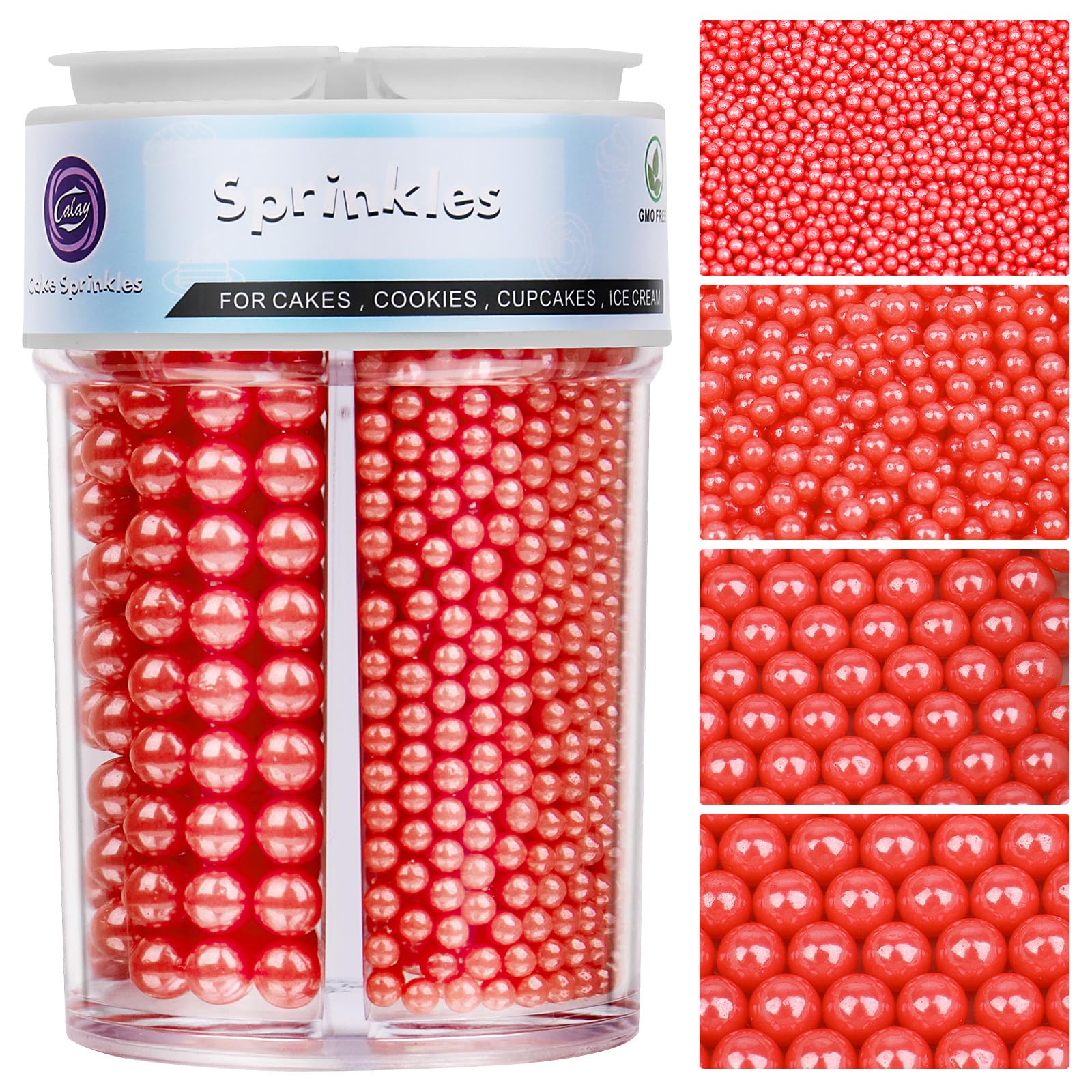 Pearl Sprinkles for Cake, Cupcake & Cookie Decorating – 4 Sizes Mix (7.8oz) Baking, Donuts & Ice Cream Toppings - Image 17