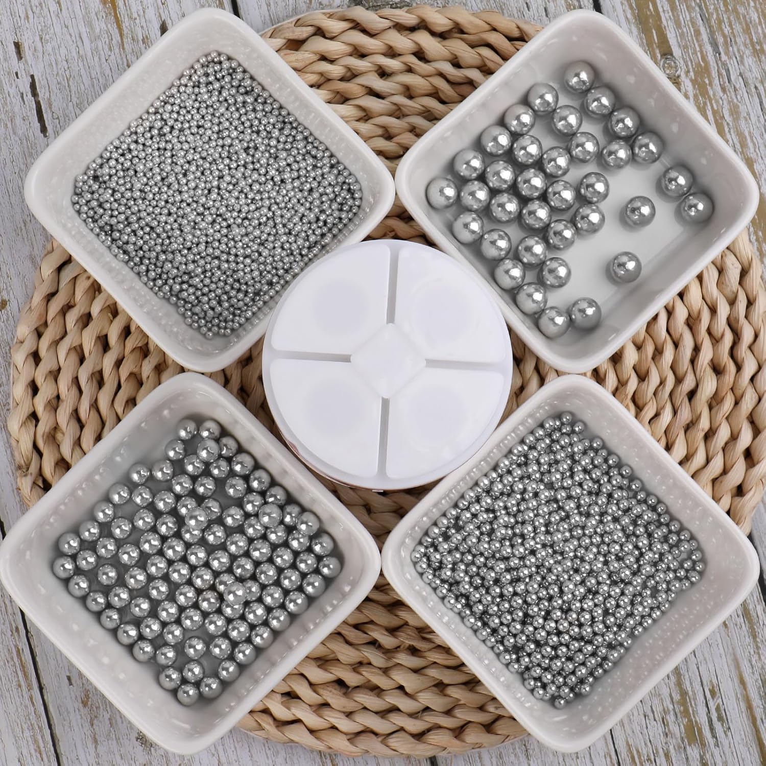 Sprinkles for Cake Decorating, White Pearl Sprinkles 4 Sizes Mix for Cake Cupcake Cookie Baking Donuts Ice Cream Toppings - Image 14