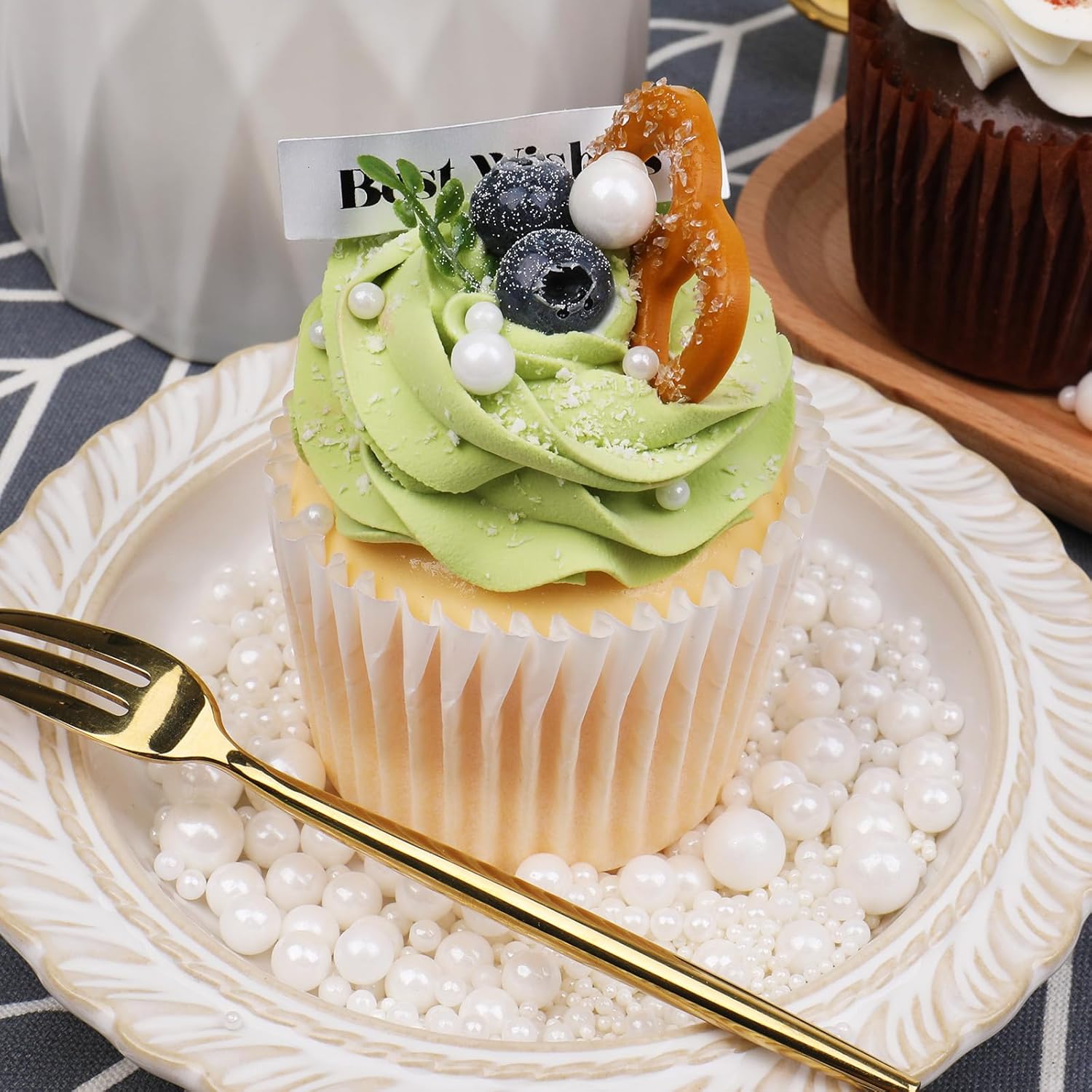 Edible Gold Pearl Sprinkles for Cake Decorating, 130g/4.6oz Candy Baking Decorations, Ice Cream Toppings and Cookie Decorating, Wedding Party Supplies - Image 6