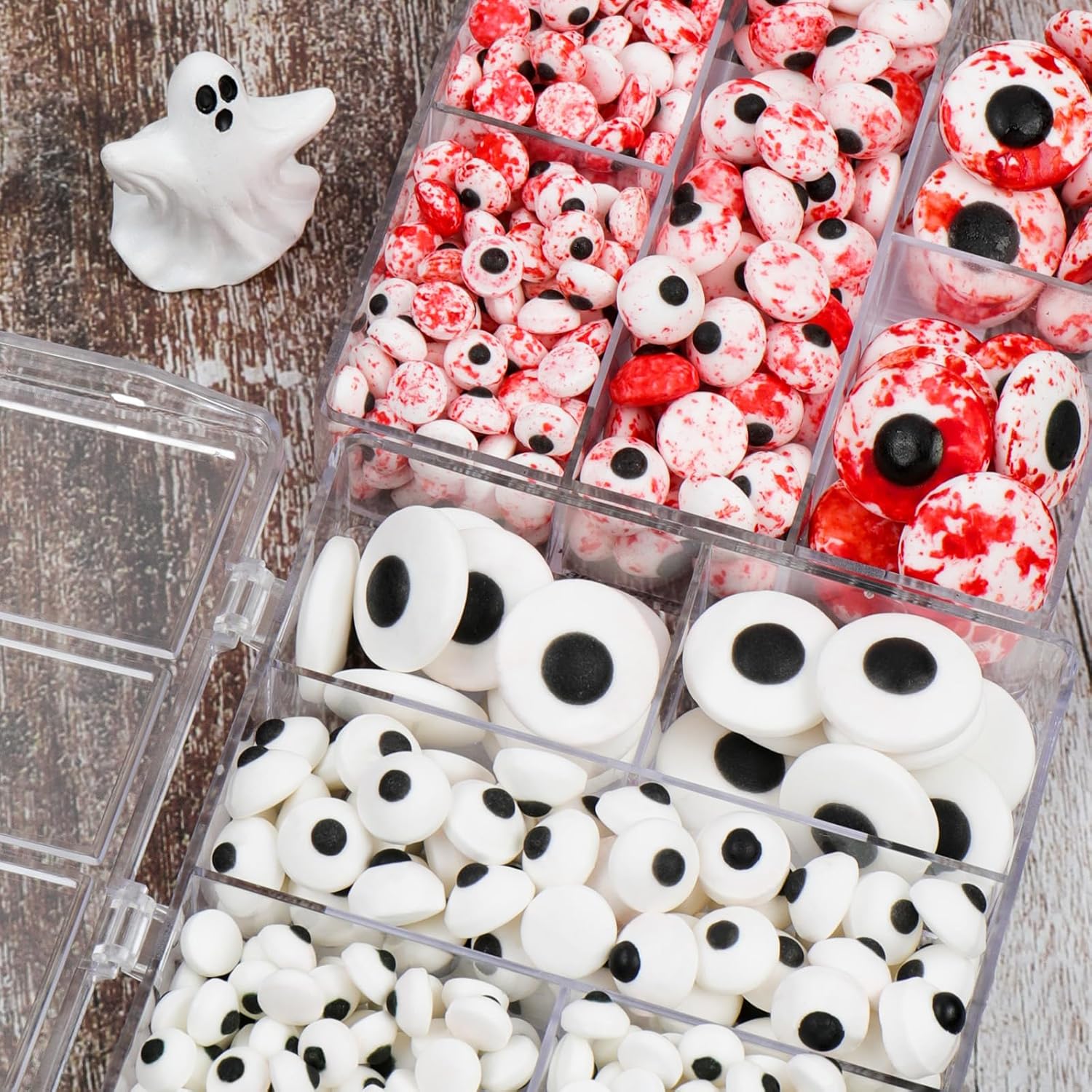 Halloween Sprinkles Edible Candy Eyes, 130g/4.6oz Bloody Red Eyeball Sprinkles for Decorating, Cupcake, Ice Cream, Donuts toppers 7mm 1cm 2cm - Image 4