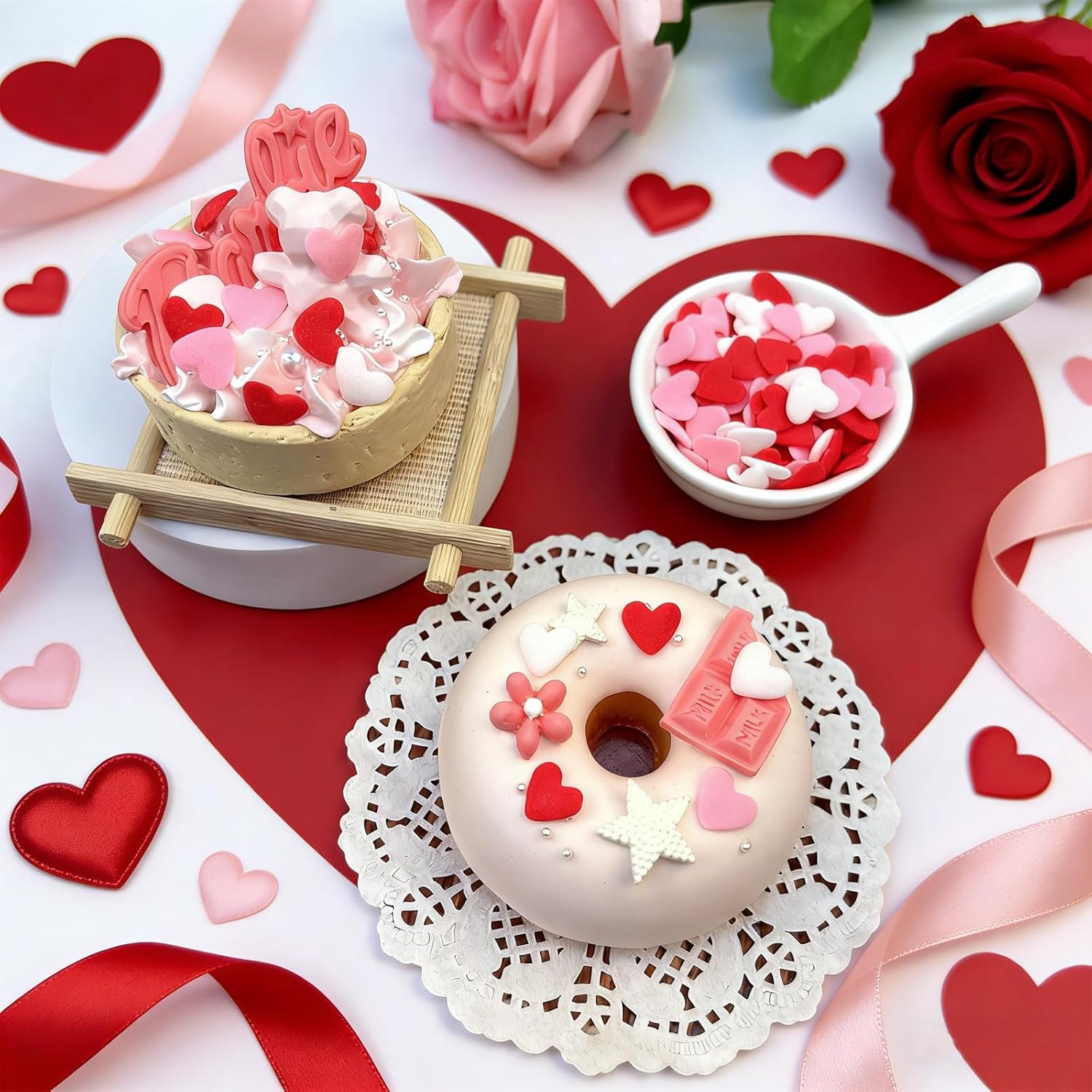 Valentines Sprinkles for Baking - White & Pink Pearls Sprinkles with Jimmies for Cookies, Cakes, Cupcakes & Donuts, Valentines Day Decor| Mixed Size, 4.58oz (130g) - Image 16