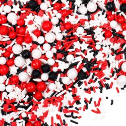 red white black sprinkles mix stars jimmies pearl cake decorating