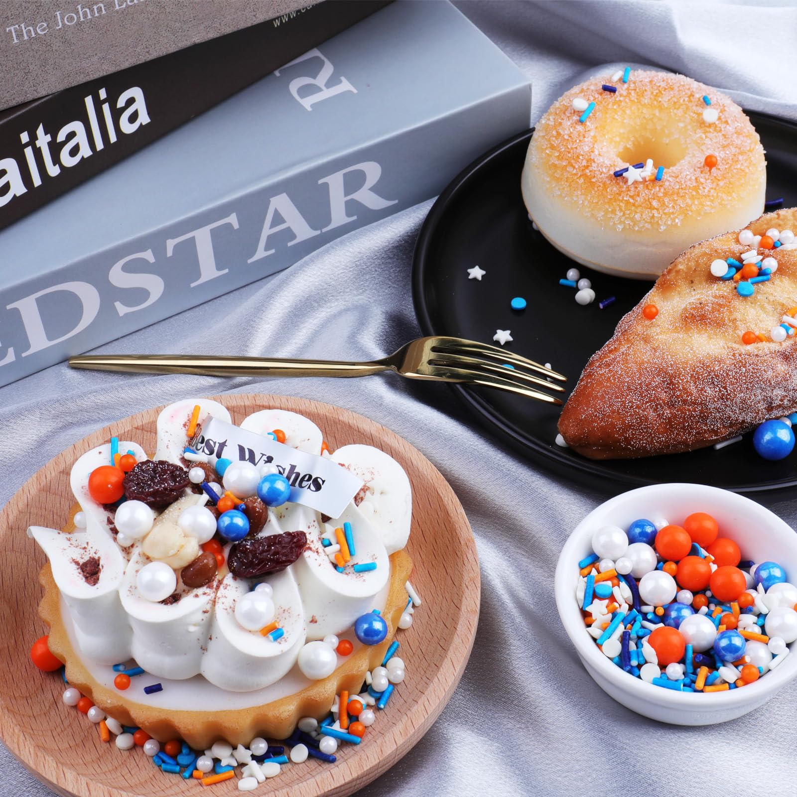 Orange and Blue Sprinkles for Cake Decorating – Edible Pearl & Jimmies Mix for Cakes, Cupcakes, Cookies & Dessert Toppers - Image 3